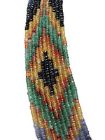 Load image into Gallery viewer, Zoom View 11-Layered Precious Natural Sapphire Multicolor Gemstone Beads Geometric Pattern Necklace High Luster Beads Net Carat Weight 545
