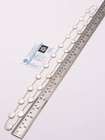 Load image into Gallery viewer, Baroque Flat Rounded White with Silver 1MM Bead Balls Long Chain - (F1020)
