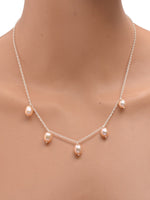 Load image into Gallery viewer, 925 Sterling Silver Chain Necklace with High Luster Freshwater Pearls (925SL-FWP5)

