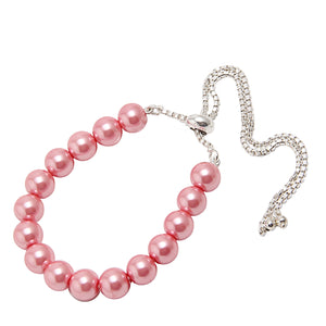 Glossy Dark Pink 8MM Shell-Pearls Bracelet