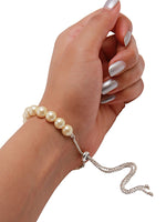 Load image into Gallery viewer, Glossy Off White 8MM Shell-Pearls Bracelet
