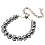 Load image into Gallery viewer, Glossy Silver Grey 8MM Shell-Pearls Bracelet
