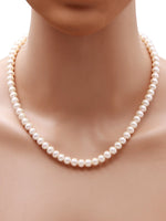 Load image into Gallery viewer, High Luster White Fine Freshwater Pearls Necklace with 92.5 Sterling Silver Clasp,  137 Carats -(F1025)
