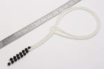 Load image into Gallery viewer, 6MM White &amp; 8MM Black Shell-Coated Pearl Fold &amp; Wear Necklace
