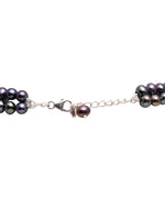 Load image into Gallery viewer, Oval 8MM Tahitian Grey Freshwater Real Pearl Necklace with 92.5 Sterling Silver Clasp, (F1017)
