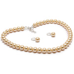 Load image into Gallery viewer, 10MM (Big Pearl Size) South Sea Cream Shell-Coated High Luster Pearls Necklace Jewelry Set
