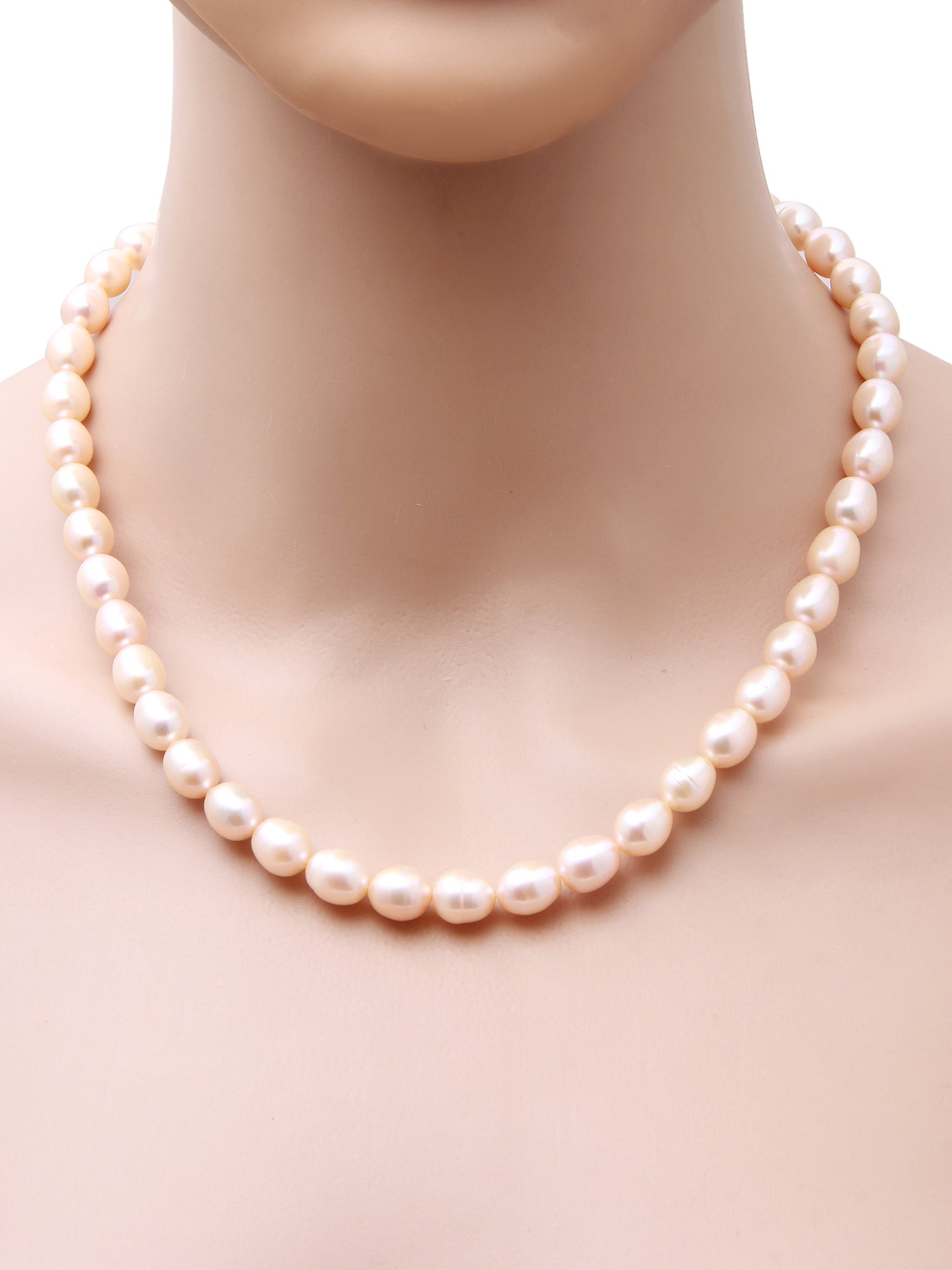 Oval (8mm by 10mm) Pink Freshwater Pearl Necklace, 200 carats - (F1006)