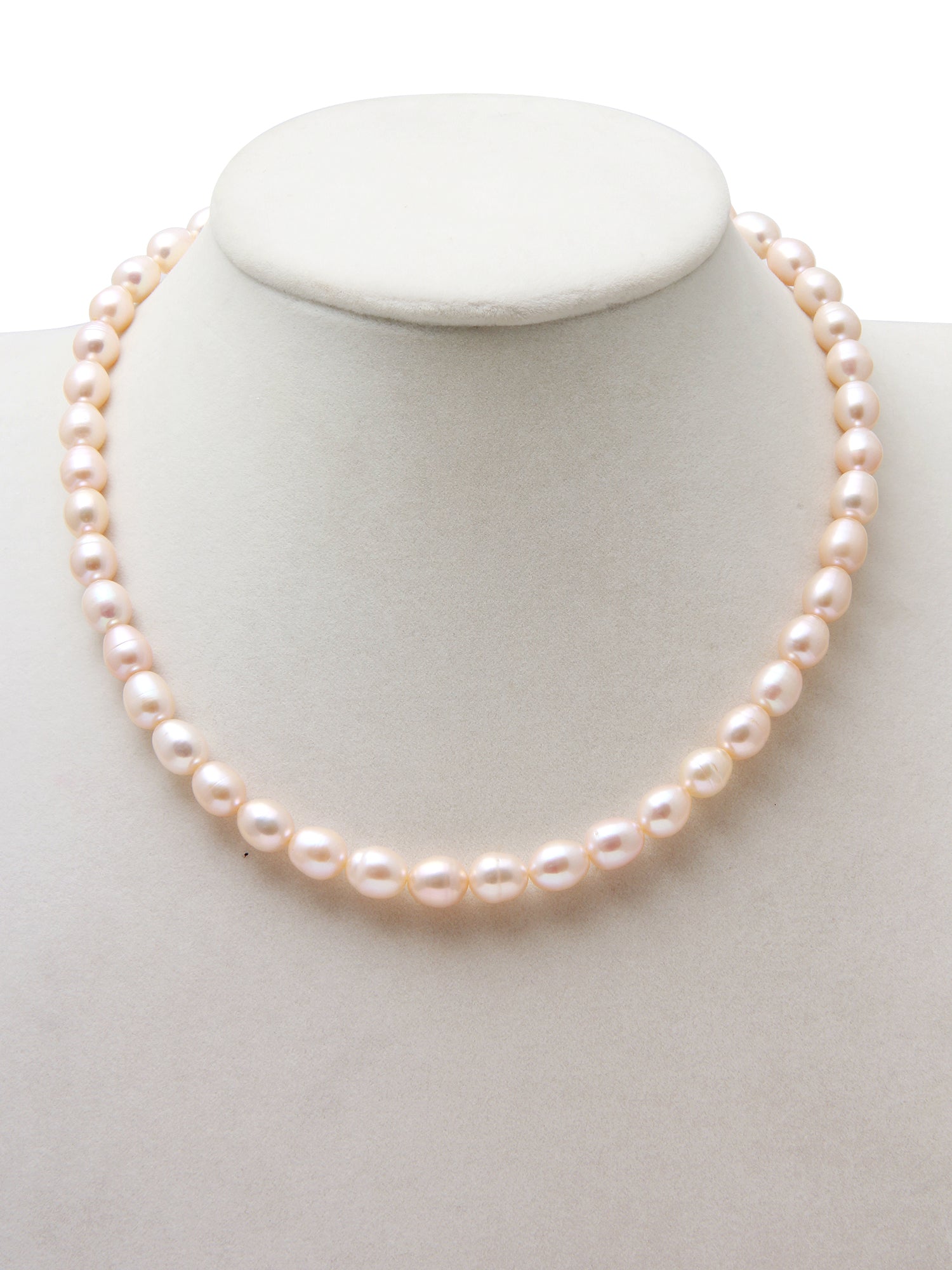 Oval (8mm by 10mm) Pink Freshwater Pearl Necklace, 200 carats - (F1006)
