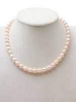 Load image into Gallery viewer, Oval (8mm by 10mm) Pink Freshwater Pearl Necklace, 200 carats - (F1006)
