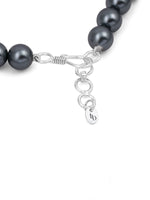 Load image into Gallery viewer, 10MM (Big Pearl Size) Dark Grey Shell-Coated High Luster Pearls Necklace Jewelry Set
