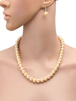 Load image into Gallery viewer, 10MM (Big Pearl Size) South Sea Cream Shell-Coated High Luster Pearls Necklace Jewelry Set
